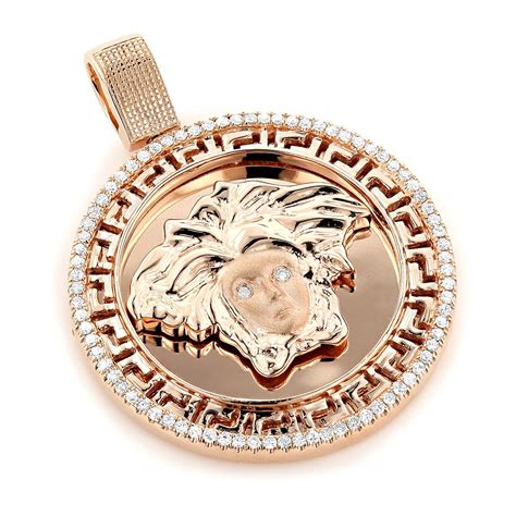 versace medaillon|14k gold versace pendant.